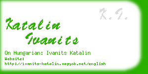 katalin ivanits business card